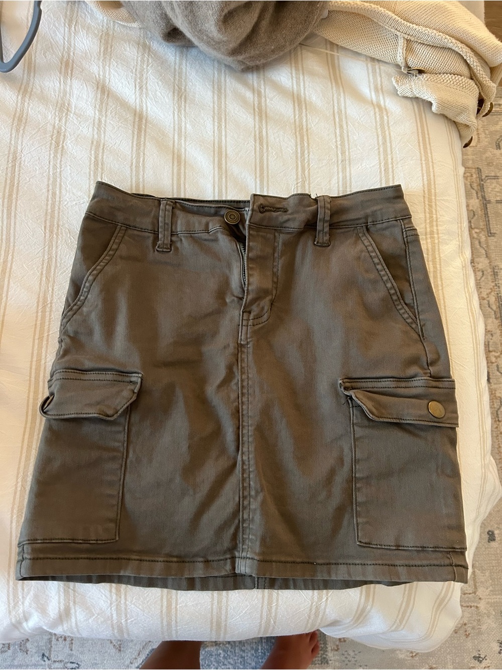 Ashley Mason Olive Cargo Mini Skirt